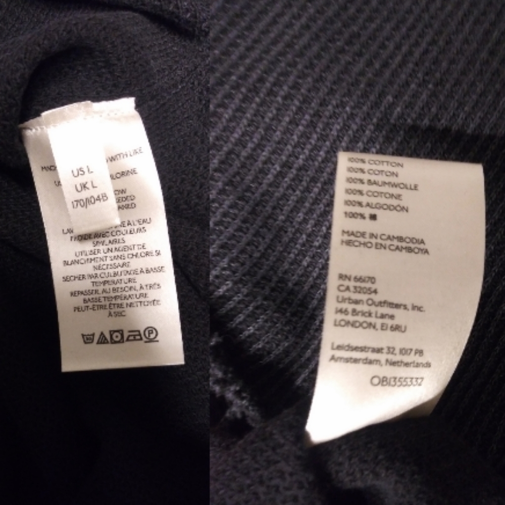 Free People Asher Thermal Knit Vneck Top Black NWT - Picture 9 of 13